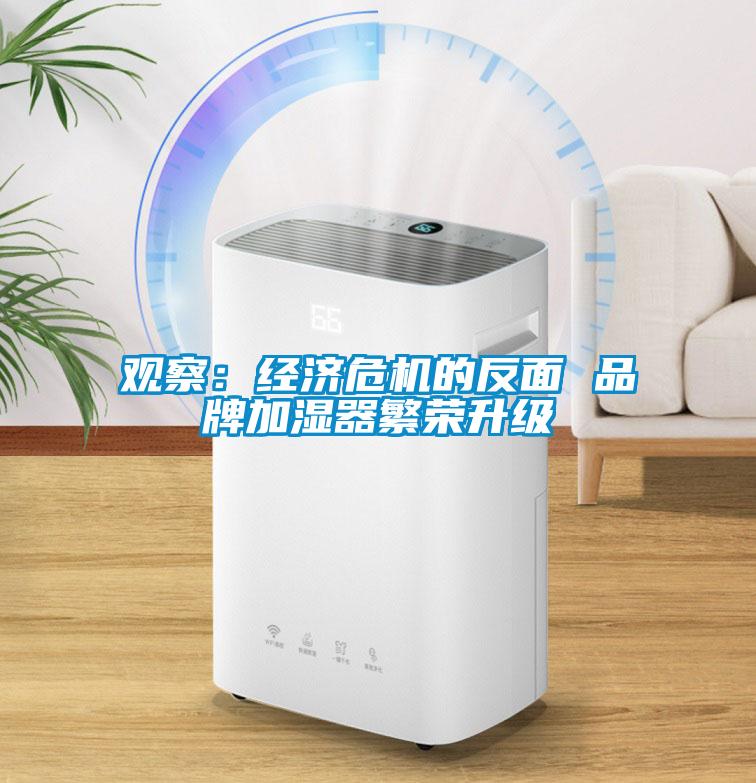 观察：经济危机的反面 品牌加湿器繁荣升级